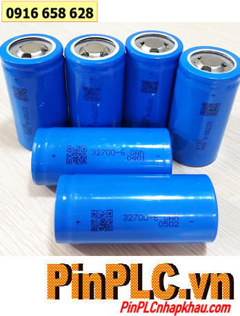 Pin LifePO4 32700, Pin sạc Lithium sắt LifePO4 32700 3.2v 6000mAh /Dòng xả tức thời 80A, Nội trở 5.5-5.9mΩ